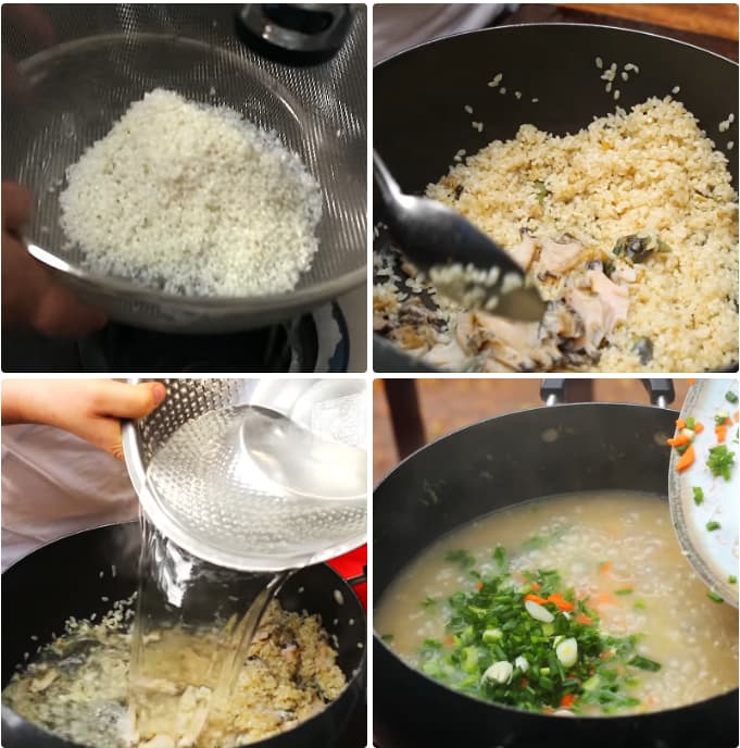 Bước 3: Cách nấu cháo bào ngư trứng